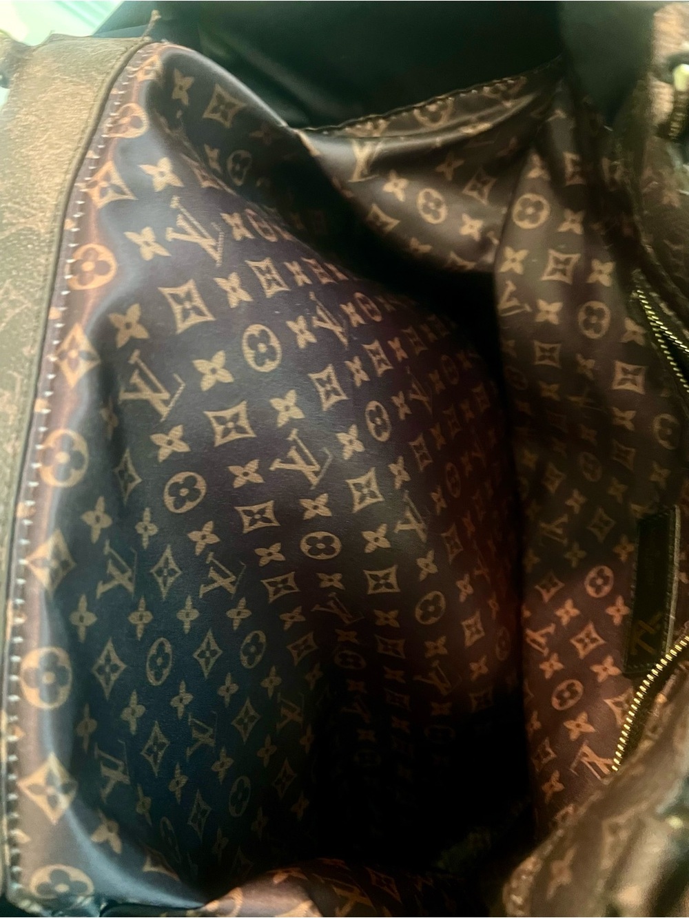 LV Initial Black Quilted Monogram Tote Bag - Picture 5 of 6